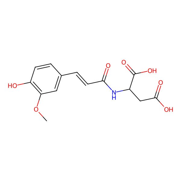 2D Structure of 2-[3-(4-Hydroxy-3-methoxyphenyl)prop-2-enoylamino]butanedioic acid