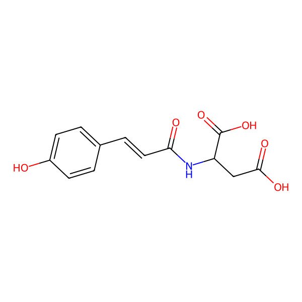 2D Structure of 2-[3-(4-Hydroxyphenyl)prop-2-enoylamino]butanedioic acid