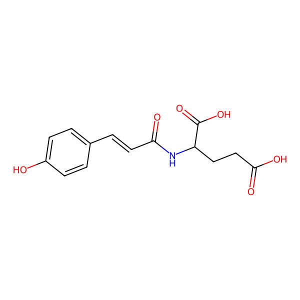 2D Structure of 2-[3-(4-Hydroxyphenyl)prop-2-enoylamino]pentanedioic acid