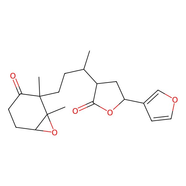 2D Structure of 2-(3-(5-(3-Furyl)-2-oxotetrahydro-3-furanyl)butyl)-1,2-dimethyl-7-oxabicyclo[4.1.0]heptan-3-one