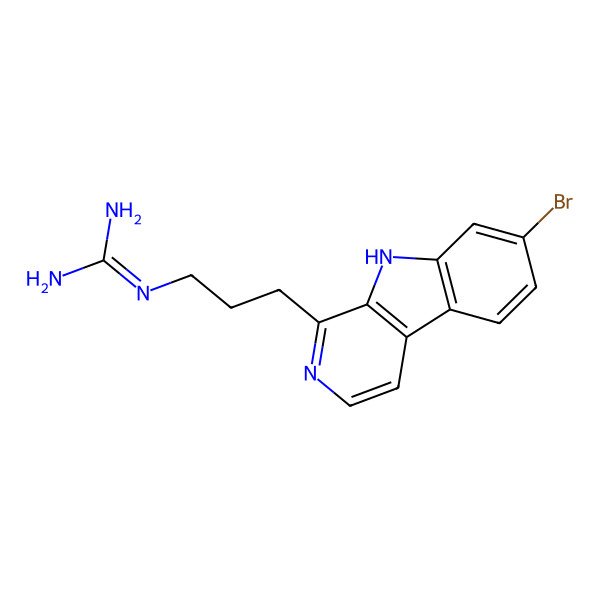 2D Structure of 2-[3-(7-bromo-9H-pyrido[3,4-b]indol-1-yl)propyl]guanidine