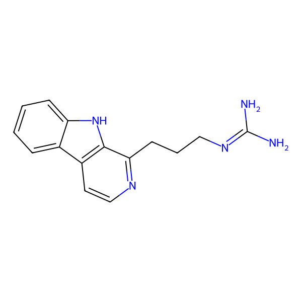 2D Structure of 2-[3-(9H-pyrido[3,4-b]indol-1-yl)propyl]guanidine