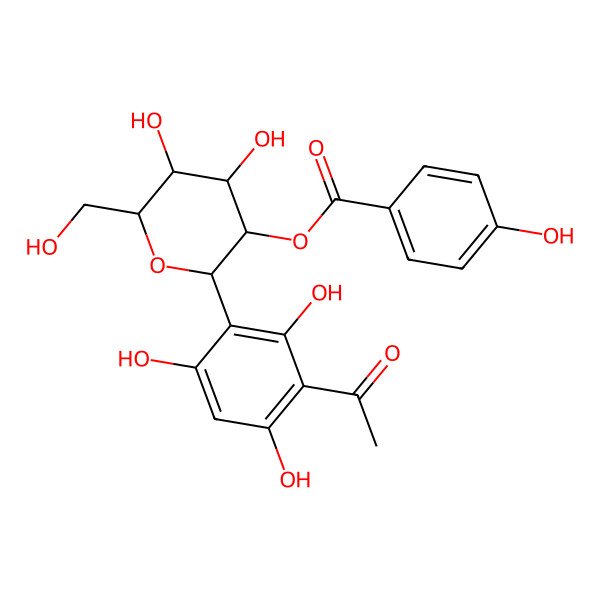 2D Structure of [2-(3-Acetyl-2,4,6-trihydroxyphenyl)-4,5-dihydroxy-6-(hydroxymethyl)oxan-3-yl] 4-hydroxybenzoate