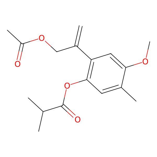 2D Structure of [2-(3-Acetyloxyprop-1-en-2-yl)-4-methoxy-5-methylphenyl] 2-methylpropanoate
