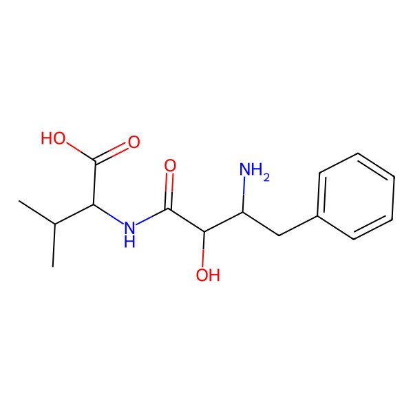 2D Structure of 2-[(3-Amino-2-hydroxy-4-phenylbutanoyl)amino]-3-methylbutanoic acid