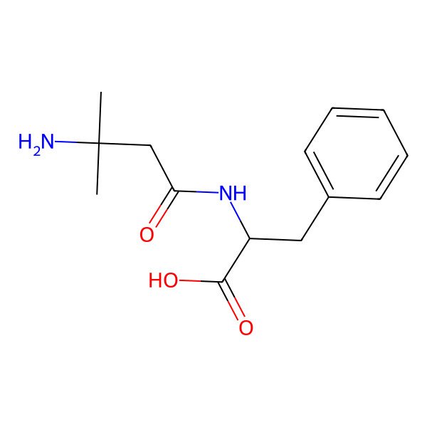 2D Structure of 2-[(3-Amino-3-methylbutanoyl)amino]-3-phenylpropanoic acid