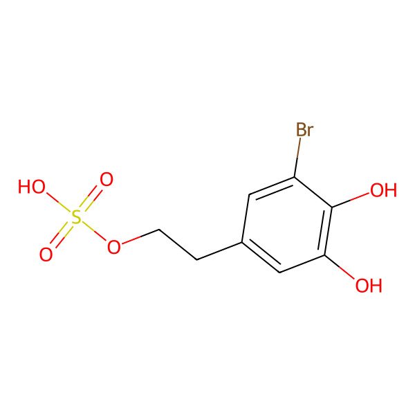 2D Structure of 3-Bromo-4,5-Dihydroxyphenylethanol Sulfate