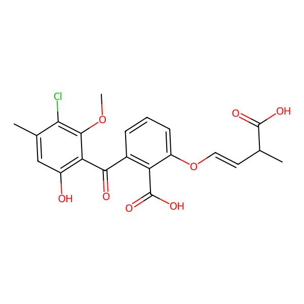 2D Structure of 2-(3-Carboxybut-1-enoxy)-6-(3-chloro-6-hydroxy-2-methoxy-4-methylbenzoyl)benzoic acid