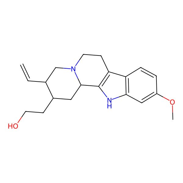 2D Structure of 2-(3-Ethenyl-10-methoxy-1,2,3,4,6,7,12,12b-octahydroindolo[2,3-a]quinolizin-2-yl)ethanol