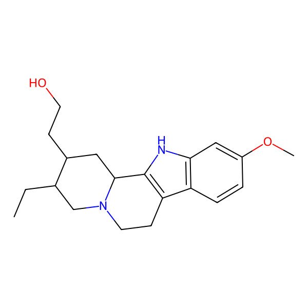2D Structure of 2-(3-Ethyl-10-methoxy-1,2,3,4,6,7,12,12b-octahydroindolo[2,3-a]quinolizin-2-yl)ethanol