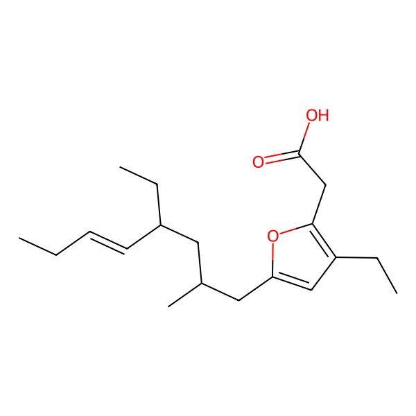 2D Structure of 2-[3-Ethyl-5-(4-ethyl-2-methyloct-5-enyl)furan-2-yl]acetic acid