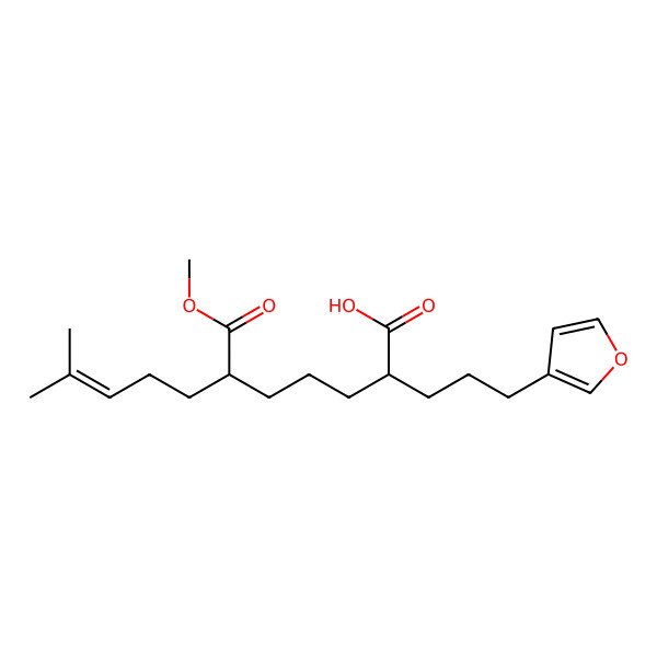 2D Structure of 2-[3-(Furan-3-yl)propyl]-6-methoxycarbonyl-10-methylundec-9-enoic acid