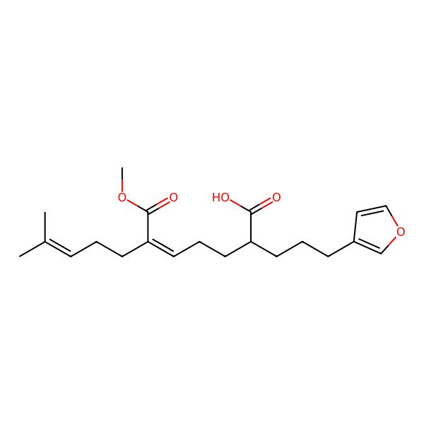 2D Structure of 2-[3-(Furan-3-yl)propyl]-6-methoxycarbonyl-10-methylundeca-5,9-dienoic acid