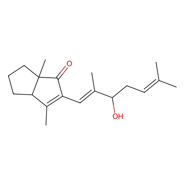2D Structure of 2-(3-Hydroxy-2,6-dimethylhepta-1,5-dienyl)-3,6a-dimethyl-3a,4,5,6-tetrahydropentalen-1-one