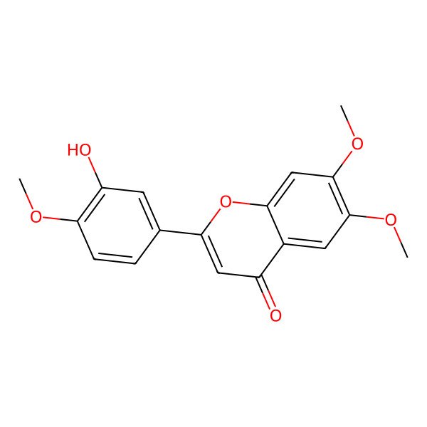 2D Structure of 2-(3-Hydroxy-4-methoxyphenyl)-6,7-dimethoxychromen-4-one