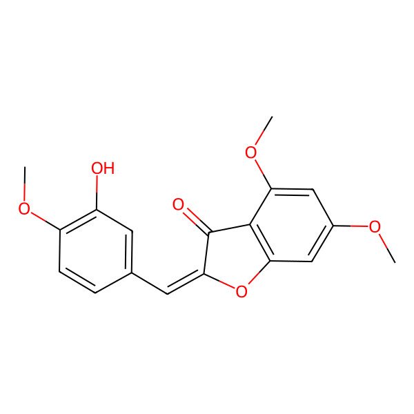 2D Structure of 2-[(3-Hydroxy-4-methoxyphenyl)methylidene]-4,6-dimethoxy-1-benzofuran-3-one