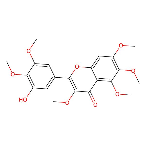 2D Structure of 2-(3-Hydroxy-4,5-dimethoxyphenyl)-3,5,6,7-tetramethoxychromen-4-one 2D Structure of 2-(3-Hydroxy-4,5-dimethoxyphenyl)-3,5,6,7-tetramethoxychromen-4-one