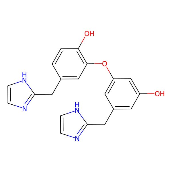 2D Structure of 2-[3-hydroxy-5-(1H-imidazol-2-ylmethyl)phenoxy]-4-(1H-imidazol-2-ylmethyl)phenol