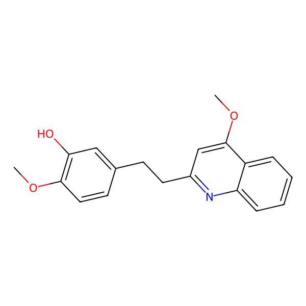 2D Structure of 2-(3'-Hydroxy,4'-methoxyphenylethyl)-4-methoxyquinoline 2D Structure of 2-(3'-Hydroxy,4'-methoxyphenylethyl)-4-methoxyquinoline