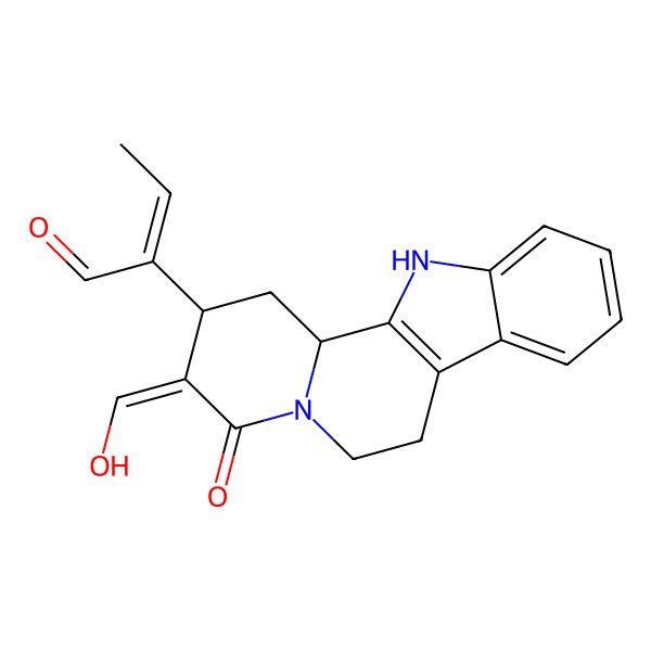 2D Structure of 2-[3-(Hydroxymethylidene)-4-oxo-1,2,6,7,12,12b-hexahydroindolo[2,3-a]quinolizin-2-yl]but-2-enal