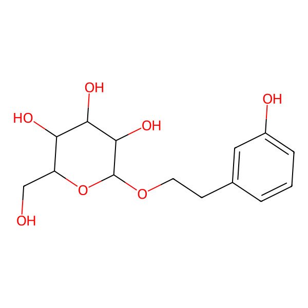 2D Structure of 2-(3-Hydroxyphenyl)ethanol 1'-glucoside