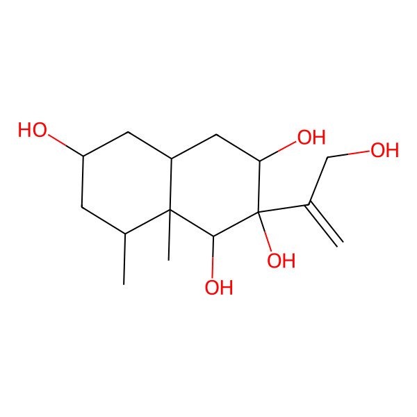 2D Structure of 2-(3-Hydroxyprop-1-en-2-yl)-8,8a-dimethyl-1,3,4,4a,5,6,7,8-octahydronaphthalene-1,2,3,6-tetrol