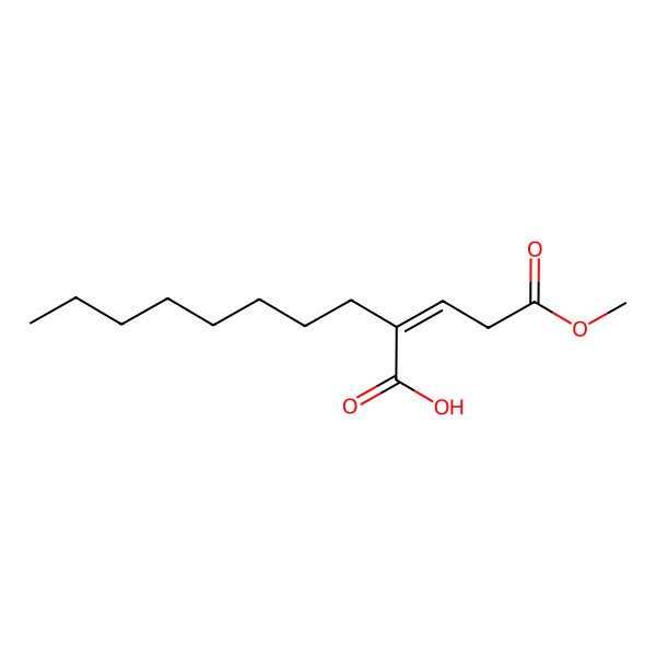 2D Structure of 2-(3-Methoxy-3-oxopropylidene)decanoic acid