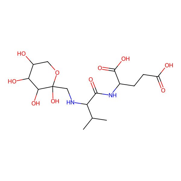2D Structure of 2-[[3-Methyl-2-[(2,3,4,5-tetrahydroxyoxan-2-yl)methylamino]butanoyl]amino]pentanedioic acid