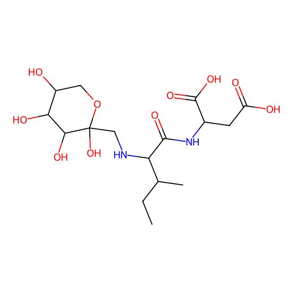 2D Structure of 2-[[3-Methyl-2-[(2,3,4,5-tetrahydroxyoxan-2-yl)methylamino]pentanoyl]amino]butanedioic acid