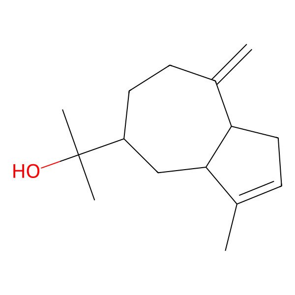 2D Structure of 2-(3-methyl-8-methylidene-3a,4,5,6,7,8a-hexahydro-1H-azulen-5-yl)propan-2-ol