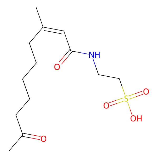 2D Structure of 2-[(3-Methyl-9-oxodec-2-enoyl)amino]ethanesulfonic acid