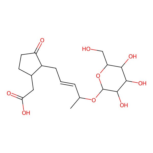 2D Structure of 2-[3-Oxo-2-[4-[3,4,5-trihydroxy-6-(hydroxymethyl)oxan-2-yl]oxypent-2-enyl]cyclopentyl]acetic acid
