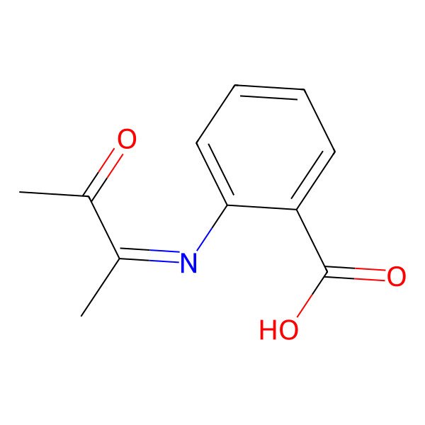 2D Structure of 2-(3-Oxobutan-2-ylideneamino)benzoic acid