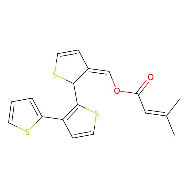 2D Structure of [2-(3-Thiophen-2-ylthiophen-2-yl)thiophen-3-ylidene]methyl 3-methylbut-2-enoate