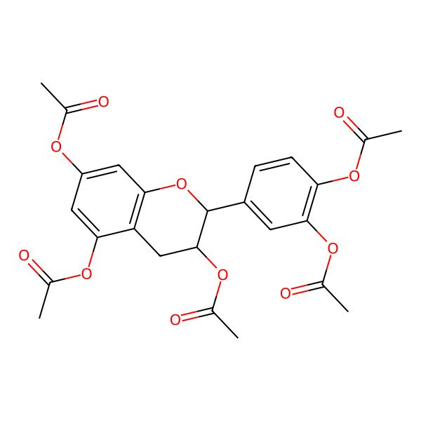 2D Structure of 2-(3,4-Bis(acetoxy)phenyl)-3,4-dihydro-2H-1-benzopyran-3,5,7-triyltriacetate