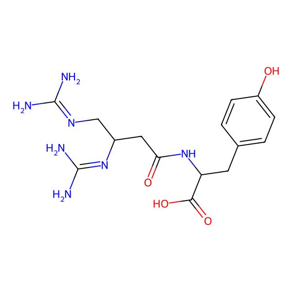 2D Structure of 2-[3,4-Bis(diaminomethylideneamino)butanoylamino]-3-(4-hydroxyphenyl)propanoic acid