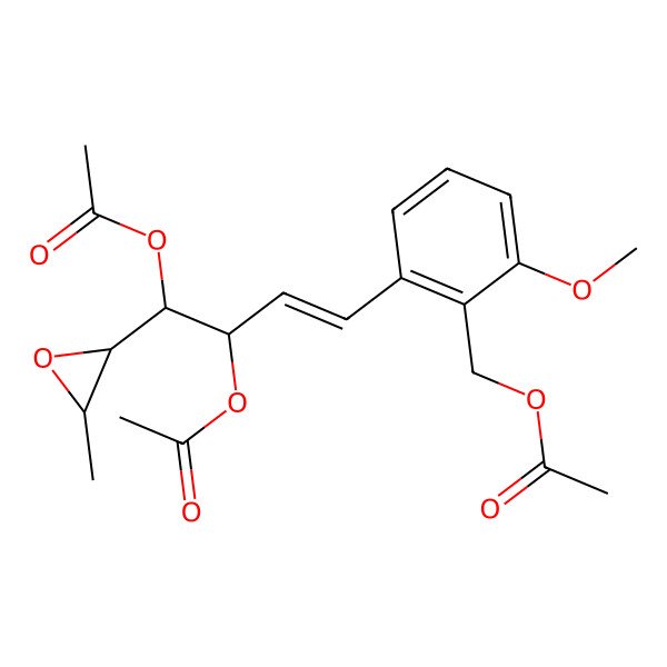 2D Structure of [2-[3,4-Diacetyloxy-4-(3-methyloxiran-2-yl)but-1-enyl]-6-methoxyphenyl]methyl acetate