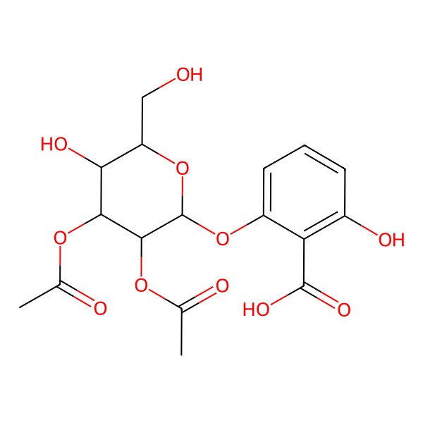 2D Structure of 2-[3,4-Diacetyloxy-5-hydroxy-6-(hydroxymethyl)oxan-2-yl]oxy-6-hydroxybenzoic acid