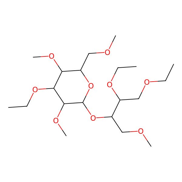 2D Structure of 2-(3,4-Diethoxy-1-methoxybutan-2-yl)oxy-4-ethoxy-3,5-dimethoxy-6-(methoxymethyl)oxane