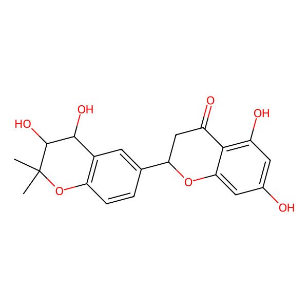 2D Structure of 2-(3,4-Dihydroxy-2,2-dimethyl-3,4-dihydrochromen-6-yl)-5,7-dihydroxy-2,3-dihydrochromen-4-one