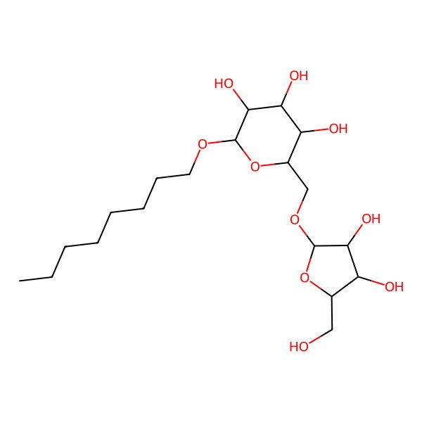 2D Structure of 2-[[3,4-Dihydroxy-5-(hydroxymethyl)oxolan-2-yl]oxymethyl]-6-octoxyoxane-3,4,5-triol