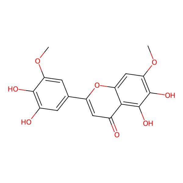 2D Structure of 2-(3,4-Dihydroxy-5-methoxyphenyl)-5,6-dihydroxy-7-methoxychromen-4-one
