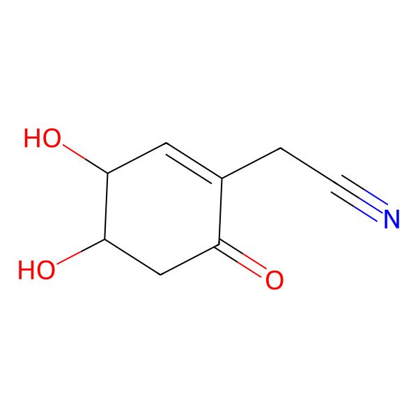 2D Structure of 2-(3,4-Dihydroxy-6-oxocyclohexen-1-yl)acetonitrile