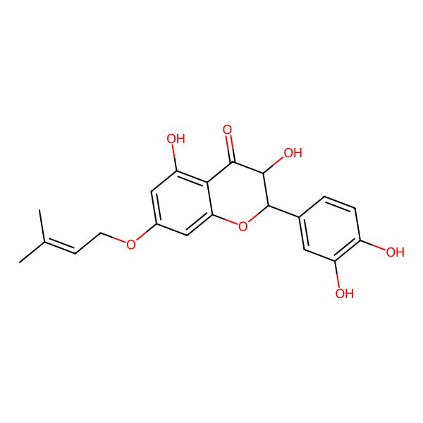 2D Structure of 2-(3,4-Dihydroxyphenyl)-3,5-dihydroxy-7-(3-methylbut-2-enoxy)-2,3-dihydrochromen-4-one 2D Structure of 2-(3,4-Dihydroxyphenyl)-3,5-dihydroxy-7-(3-methylbut-2-enoxy)-2,3-dihydrochromen-4-one