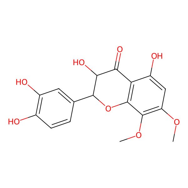2D Structure of 2-(3,4-Dihydroxyphenyl)-3,5-dihydroxy-7,8-dimethoxy-2,3-dihydrochromen-4-one