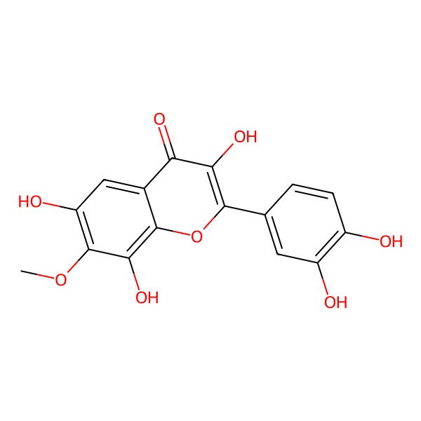 2D Structure of 2-(3,4-Dihydroxyphenyl)-3,6,8-trihydroxy-7-methoxychromen-4-one