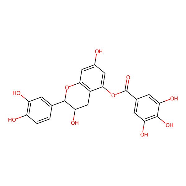 2D Structure of [2-(3,4-dihydroxyphenyl)-3,7-dihydroxy-3,4-dihydro-2H-chromen-5-yl] 3,4,5-trihydroxybenzoate