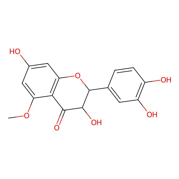 2D Structure of 2-(3,4-Dihydroxyphenyl)-3,7-dihydroxy-5-methoxy-2,3-dihydrochromen-4-one 2D Structure of 2-(3,4-Dihydroxyphenyl)-3,7-dihydroxy-5-methoxy-2,3-dihydrochromen-4-one
