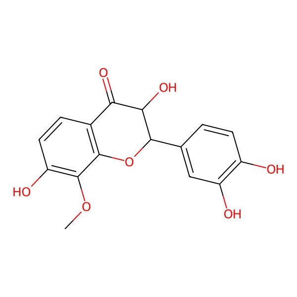 2D Structure of 2-(3,4-Dihydroxyphenyl)-3,7-dihydroxy-8-methoxy-2,3-dihydrochromen-4-one