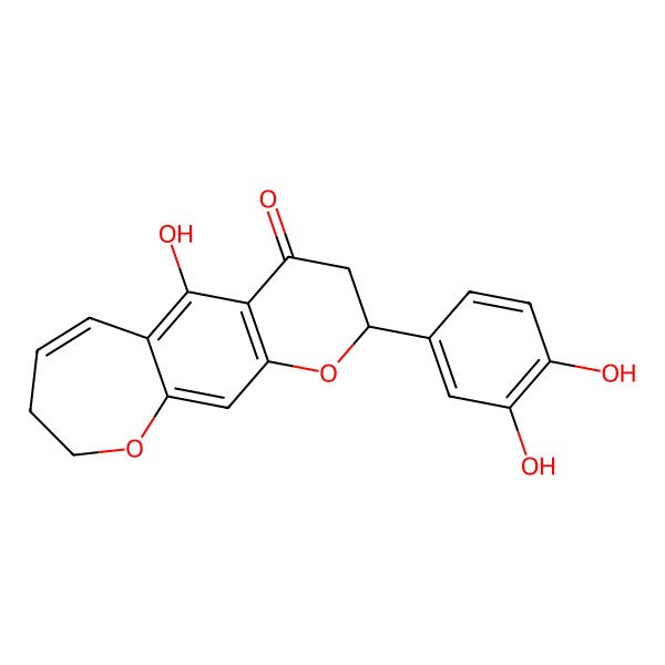 2D Structure of 2-(3,4-Dihydroxyphenyl)-5-hydroxy-2,3,8,9-tetrahydropyrano[3,2-h][1]benzoxepin-4-one